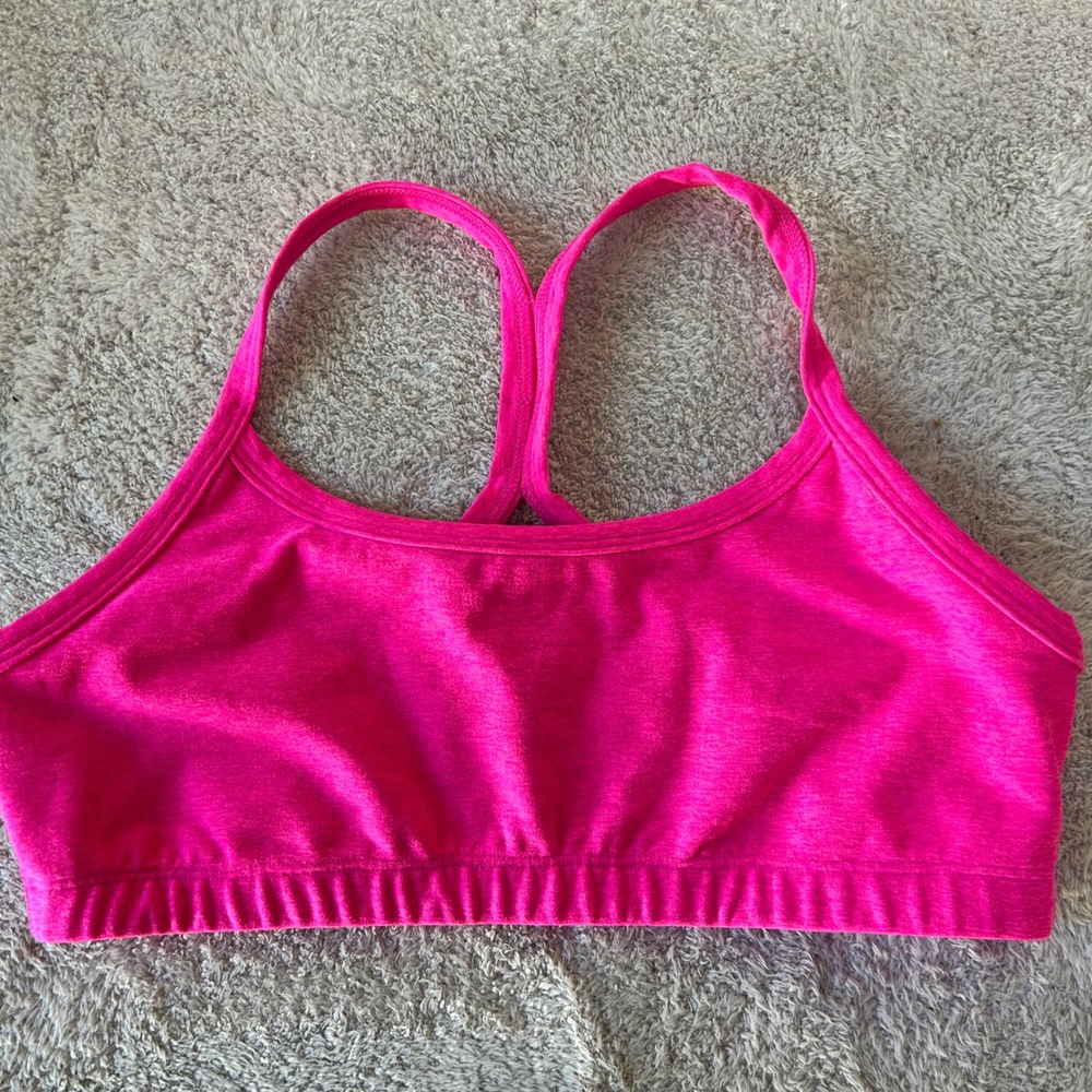 Beyond Yoga Spacedye Slim Racerback Bra size Medium Pink Glow Heather NWOT